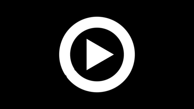 Play Button inside Loading Circle representing Video Buffering Loading and Waiting 4k Motion Graphics Video Footage Animation