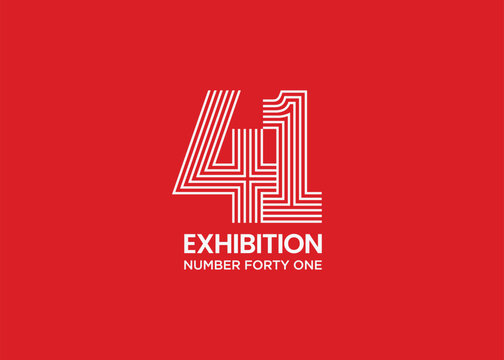 Number 41 multi line style logo design. Modern geometric number forty one symbol logo icon sign vector illustration