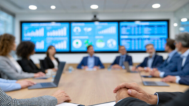 Blurred Corporate ESG Governance and Sustainability Meeting Background