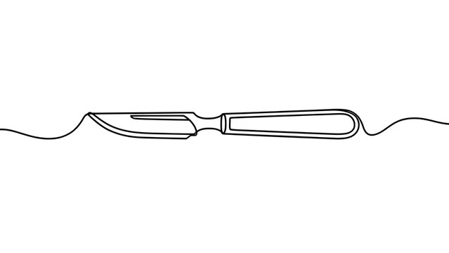 Simple knife illustration on white background.