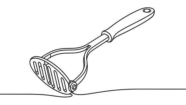 Potato masher tool illustration white background.