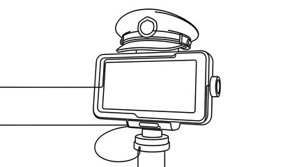 Naklejka premium Vintage movie camera with cap white background.