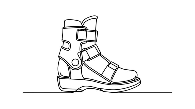 Illustrated combat boot on white background.