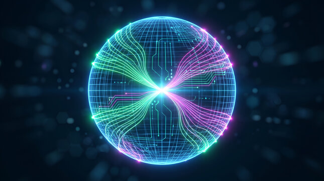 AI Brain Connection and Deep Learning Technology Background 