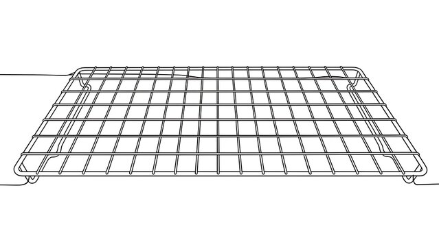 Empty metal wire cooling rack on white background.