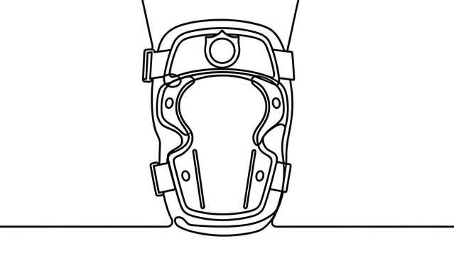 Knee brace illustration on white background.