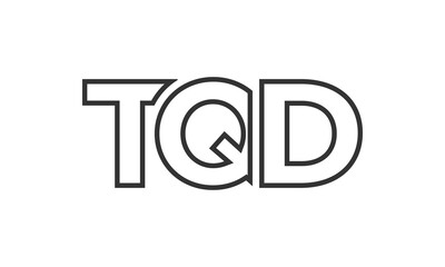 Obraz premium TQD logo design template with strong and modern bold text. Initial based vector logotype featuring simple and minimal typography. Trendy company identity.