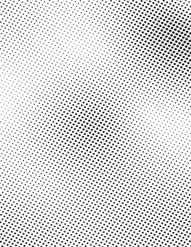 Color halftone corner gradient texture. color for banner, web site, poster, bussines card, visualization big data.Vanishing cartoon polka dot background. Dotted corner gradation pattern. Fading comic.