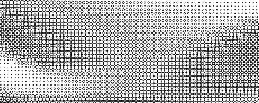 Outline circle halftone pattern on white background