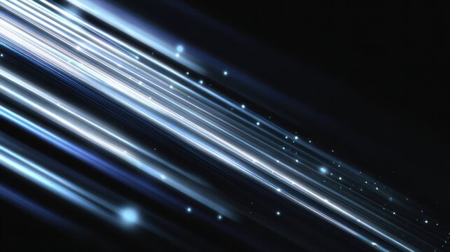 Abstract blue and white light streaks