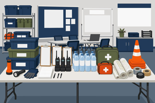 Incident command supply table Editorial Background