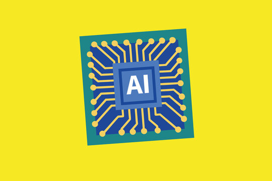 Innovative AI chip design with vibrant background showcasing technology and creativity