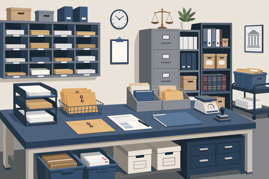 Legal mail sorting room Editorial Background