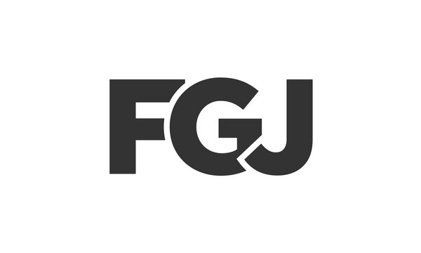 FGJ logo design template with strong and modern bold text. Initial based vector logotype featuring simple and minimal typography. Trendy company identity.