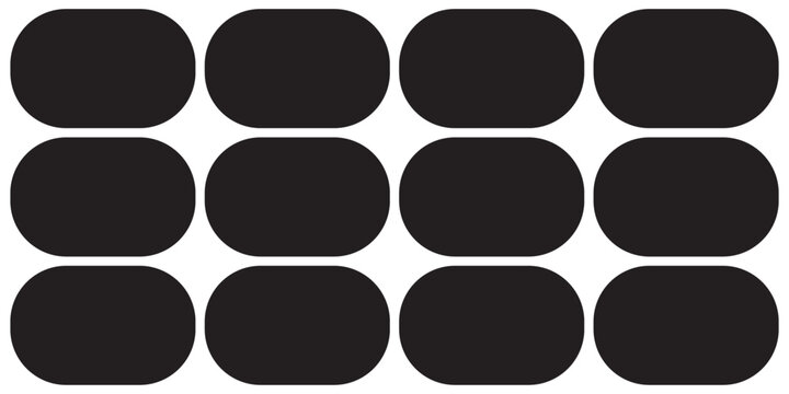 Abstract Black Rounded Rectangle Grid Pattern Minimal Geometric Retro Background Texture for Design