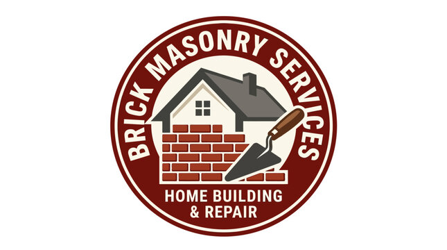 Brick masonry services home building logo.