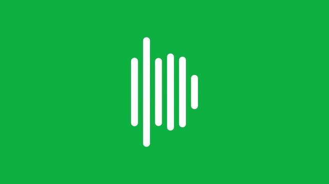 Dynamic Digital Audio Equalizer Visualizer with White Vertical Bars on Green Background - Modern Motion Graphic for Sound and Technology Concepts