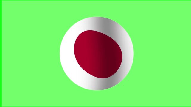 Japan national flag sphere animation waving on a green screen background. Great for Asian culture, Tokyo tourism, global business, technology showcases, and educational presentations