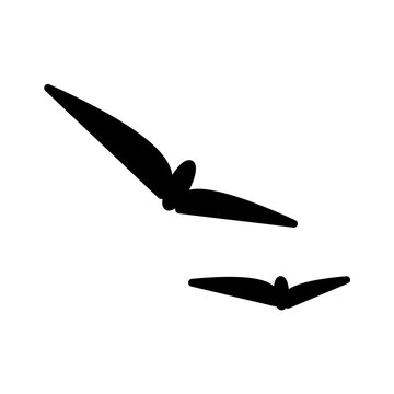 Flying Bird with Outspread Wings Icon Vector. Nature Freedom Concept and Wildlife Avian Symbol.