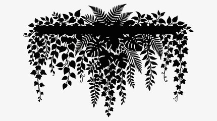 Black and white fern leaf decorative illustration. © Gerda