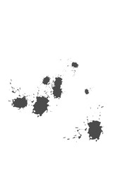 Fototapeta premium Dark grey watercolor drops and liquid stains clipart.