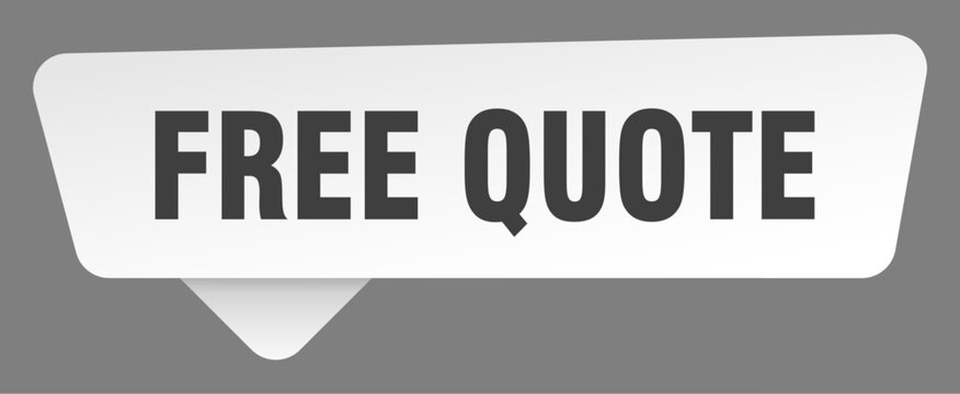 free quote sign. free quote white sticker isolated on gray background