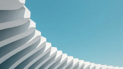 Modern Architectural Detail with Repeating White Curved Geometry. © sema_srinouljan