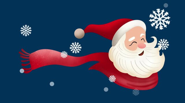 santa claus with a bag of gifts background vector art beautiful scene 