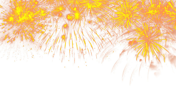 Golden Firework Burst Overlay With White Space For Text
