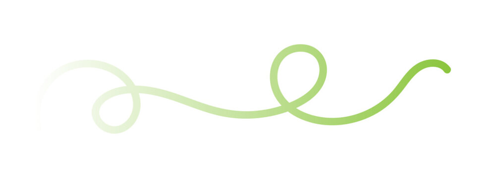 Smooth green gradient line creating a winding and flowing path