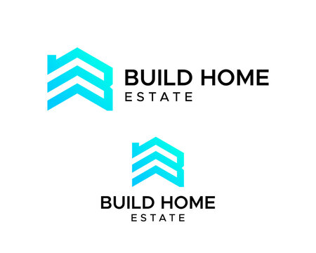 Real estate logo design featuring a monogram letter B and a house shape.

