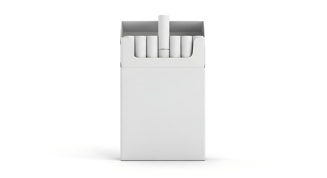 A white cigarette box with cigarettes inside