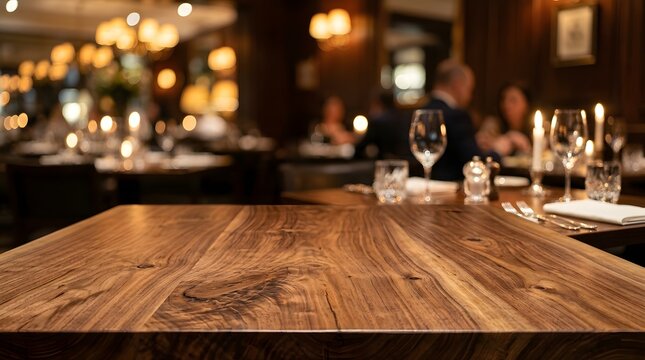 Elegant Wooden Restaurant Interior with Empty Dining Tables Modern Cafe Design and Warm Hospitality Ambience
