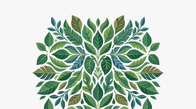 Colorful Symmetrical Leaf Pattern Artwork Design.