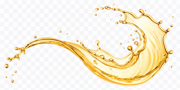 abstract 3d olive or engine oil wave splashing in different style isolated on white background