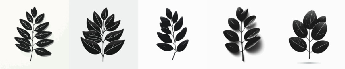 Vector silhouette of eucalyptus leaf © FirdianKrisna