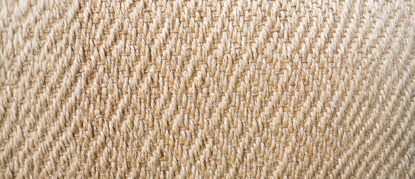 textile texture banner background.Piping fabric that combines between ramie fabric and sackcloth