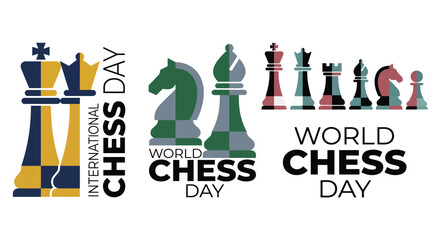 Chess Piece Illustrations With Text For International World Chess Day Celebrations pieces pawn knight © Amana Khan