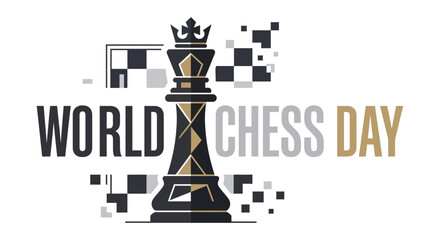Chess Piece Illustration With Pixelated Background Celebrating World Chess Day And Global Strategy rook © Amana Khan