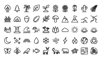 Obraz premium Eco friendly icons and nature symbols