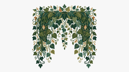 Decorative ivy leaf and berry garland illustration. © Berkah