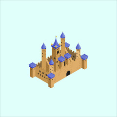 Fototapeta premium Isometric Sandcastle Toy