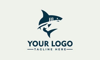 Naklejka premium Shark predator vector logo illustration for branding and identity design