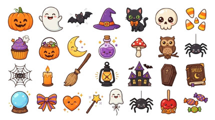 Fototapeta premium halloween icons set