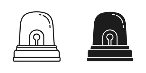 Obraz premium Siren light icon with both outline and solid fill on white background
