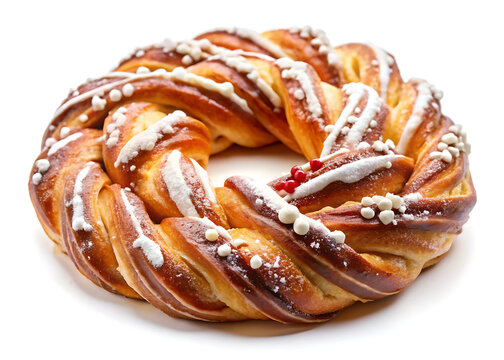 Kringle pastry, isolated on white background