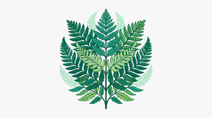 Detailed illustration of lush green fern leaves. © Topan