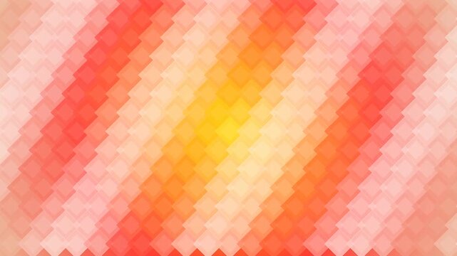 Abstract Warm Geometric Background with Shifting Orange and Red Square Pixels