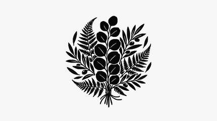 Elegant black fern leaf illustration design. © Alisya