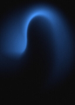 Abstract dark blue light wave form with soft glowing gradient and mysterious atmospheric texture